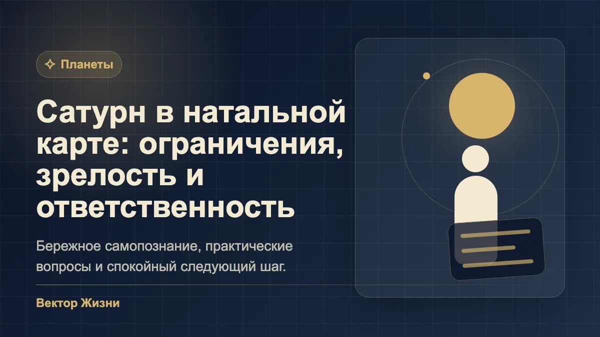 Иллюстрация к статье «Сатурн в натальной карте: ограничения, зрелость и ответственность»